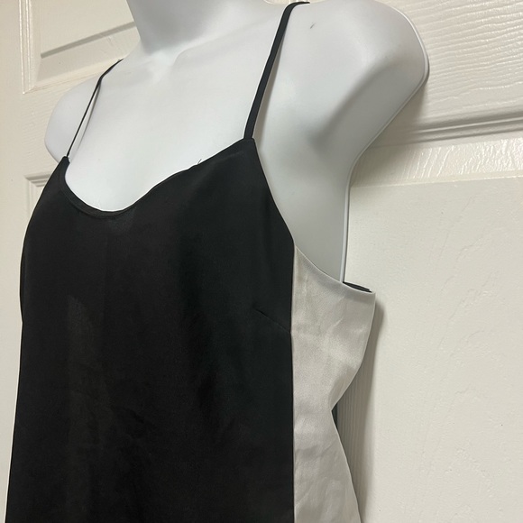 J Crew Black/White Color Block Chiffon Tank - Picture 3 of 10